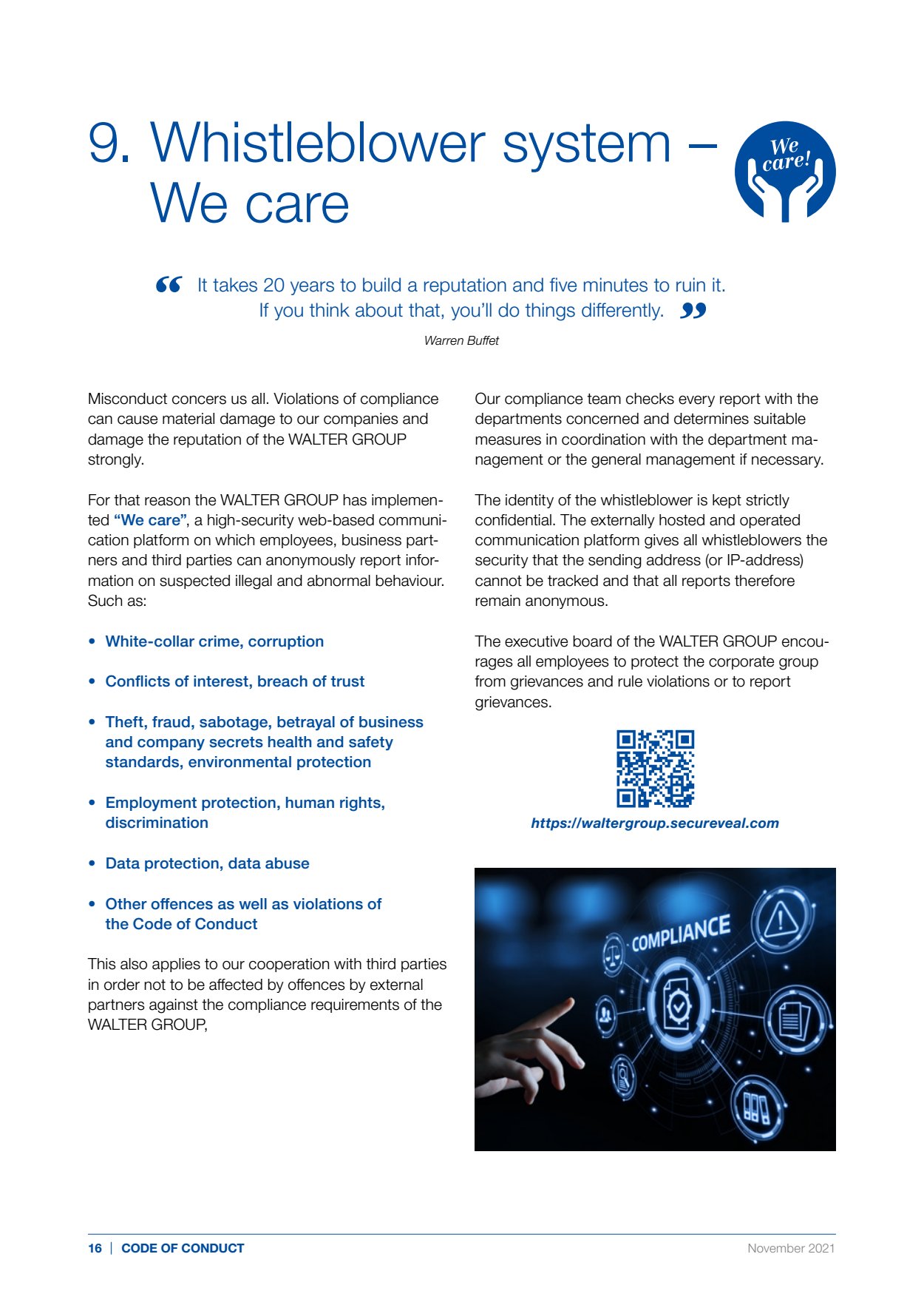 Whistleblower system care